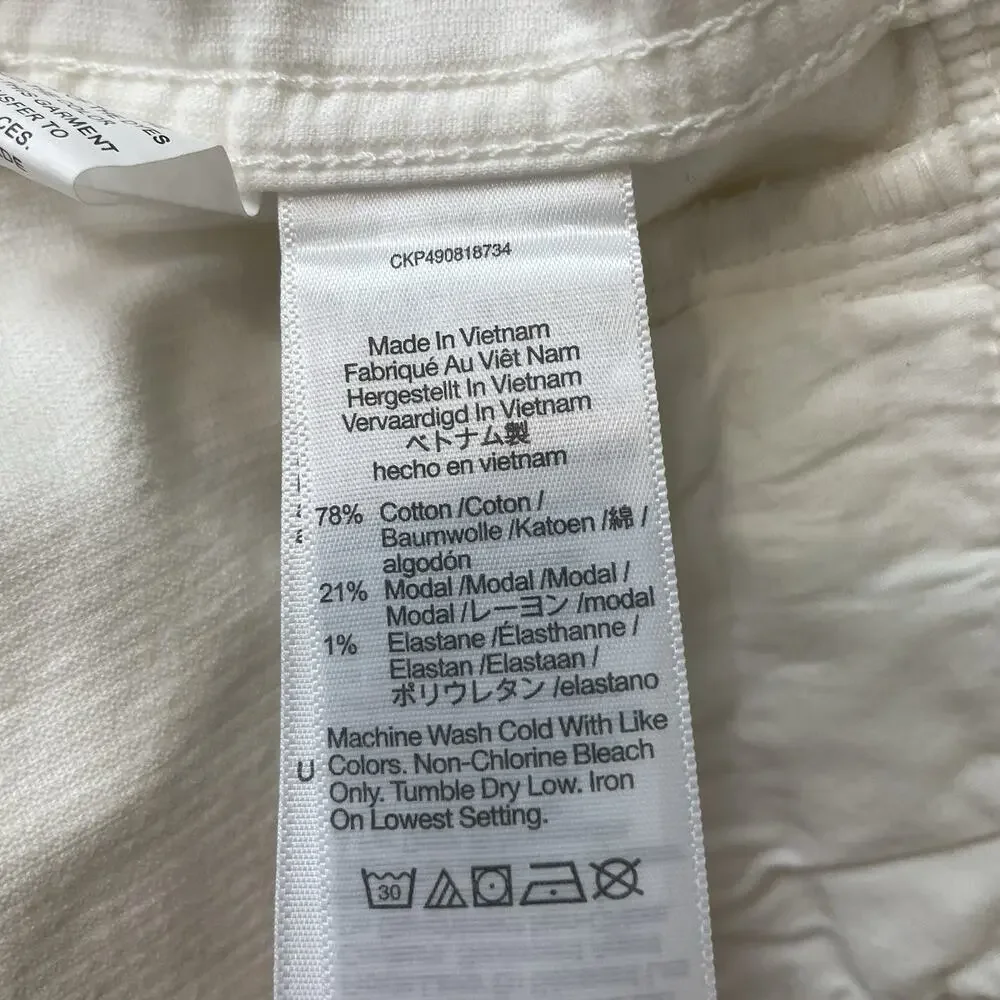 Madewell The Emmett Wide Leg Pant in‎ Corduroy Welt Pocket Winter White 26 NS291
